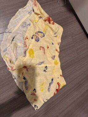 Urban Outfitters Yellow Seafood Print Pajama Shorts